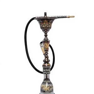 Shisha Khalil Mamoon de Latón Hecha a Mano (Rojo Cobre) - Narguile de Latón con Núcleo y Base de Cobre, 92 cm de Altura, 3.3 kg - Product Image 5