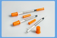 Seringue d'insuline vétérinaire jetable en plastique stérile de 0,3 ml/0,5 ml/1 ml*29 g/30 g/31 g*13 mm/8 mm/6 mm pour porcs/chèvres