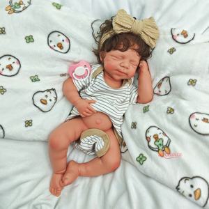 20 "yumuşak gerçek canlı yenidoğan Pascale yürümeye başlayan silikon yeniden doğmuş kız/erkek bebek kıvırcık saç ile çocuklar için hediye Bestseller ab/abd - Product Image 2