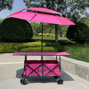 Carrito Plegable de Jardín y Playa con Ruedas Anchas Personalizadas para Exteriores, con Toldo Desmontable, Carrito de Venta Ambulante, ¡Gran Venta! - Product Image 4