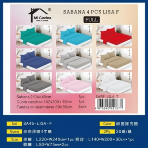 Set di Biancheria da Letto Completo 4 Pezzi all'Ingrosso, Colori Misti, Lenzuolo con Angoli, Copripiumino e Federe in Poliestere - Product Image 1