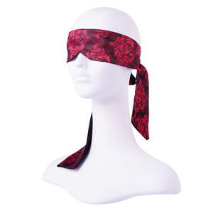 Paar <span class=keywords><strong>Adult</strong></span> Sex Silk Eye Mask Set Weicher und glatter Stil Rot für privates Schlafzimmer Bondage Training - Product Image 5