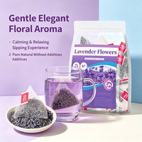Sachets de thé aux fleurs de lavande naturelle pour la réduction du stress et la relaxation, 30 sachets, infusion chaude/froide, durée de conservation de 24 mois