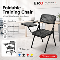 Chaise de formation moderne pliable avec tablette d'écriture, siège en plastique pour école, chambre et salles de conférence