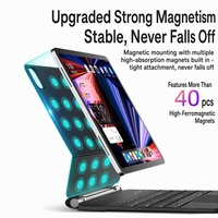 Étui clavier magnétique pour iPad Air 10.9 et iPad Pro 11/12.9 pouces, ultra fin, ABS + cuir, pavé tactile
