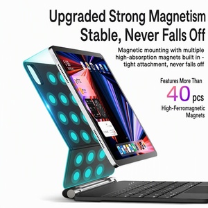 Étui <span class=keywords><strong>clavier</strong></span> magnétique pour <span class=keywords><strong>iPad</strong></span> Air 10.9 et <span class=keywords><strong>iPad</strong></span> <span class=keywords><strong>Pro</strong></span> 11/12.9 pouces, ultra fin, ABS + cuir, pavé tactile - Product Image 4