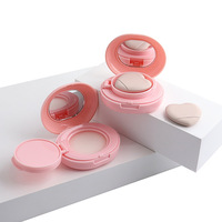 Mini Coffret d'Emballage Elliptique Rose 5g avec Coussin d'Air et Boîte de Rangement Divisée en Forme de Cœur pour Poudre Compacte et Crème BB