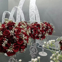 Nouveau style N-0150 décor de mariage Rose artificielle orchidée pivoine fleur Faux centre de table rangée de boules