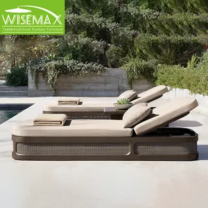 WISEMAX FURNITURE Nordic Outdoor Leisure Aluminum Furniture Waterproof And Sunscreen Sun Lounger For Villa Courtyard Garden