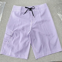 Short de bain pour homme violet clair, séchage rapide, avec cordon de serrage, taille mi-haute et poches, idéal pour la plage