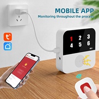 Pantalla digital 6CH WiFi SOS Alarma Tuya App Alerta remota Cuidado DE LA SALUD Llamada Buscapersonas Sistema de alarma de pánico inteligente