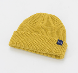 <strong>Custom</strong> Knitted Flanging Acrylic Lazy <strong>Beans</strong>, Street Private Woven Label Logo <strong>Beans</strong>, Fisherman Skull Hat Winter Hat - Product Image 4