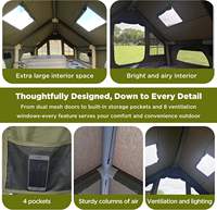 Tente de camping gonflable hors réseau 3x4m en coton TC 210g avec cheminée pour les voyages en pleine nature
