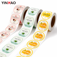 Ensemble d'étiquettes personnalisées pour soins de la peau, découpées à l'emporte-pièce, motifs Rose, Aloès, Citron, pour tubes de crème pour les mains, flacons et pots cosmétiques, impression de logo de marque