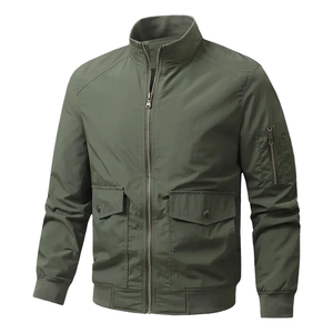 Blouson Bomber Isolé Homme en Polyester Coton, Col Montant, Multi-Poches, Léger, Coupe-Vent, Décontracté, Style Aviateur, Vente en Gros - Product Image 1