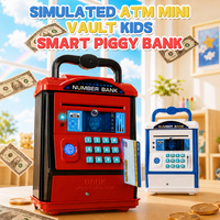 Tirelire ATM en plastique pour enfants avec déverrouillage électronique par empreinte digitale et fonction sonore – Cadeau éducatif pour l'financialisation des enfants