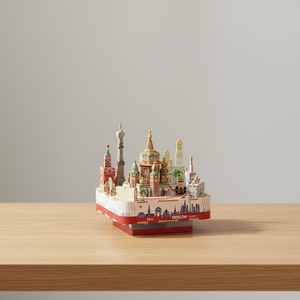 Rompecabezas 3D de madera educativo transfronterizo: Caja de música de Moscú y modelo de la Catedral de San Basílio, de ensamblaje a presión, adorno de escritorio, regalo - Product Image 5