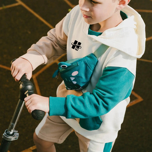 Wholesale Custom Loose Fit Children Hooded Sweatshirt Youth Heavyweight 100% Cotton French Terry Color Block <b>Hoodies</b> Kids - Product Image 4