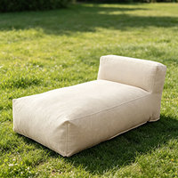 Fauteuil de relaxation d'extérieur moderne en forme de L – Canapé de sol confortable avec rembourrage en mousse déchiquetée, housse amovible et résistante aux éclaboussures avec fermeture éclair