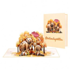 Nouvelle carte de vœux 3D pour la fête des mères, cadeau fait main, sculpture en papier, grande maman ours - Product Image 1