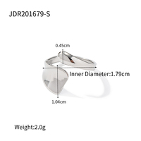 Bague de doigt ajustable en acier inoxydable simple et tendance, géométrique irrégulière et volumineuse, pour femmes