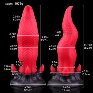 ELKKOST Dildo de Silicona de 11 Pulgadas con Forma de Lengua, Dildo de Fantasía, Tapón Anal, Estimulador de Punto G y Clítoris para Mujeres y Hombres, para Masturbación - Product Image 2