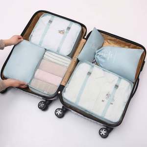Organiseur de valise pliable avec logo personnalisé, ensembles de cubes de compression pour l'emballage, sac de rangement pour bagages de voyage - Product Image 4