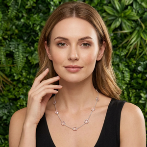 Collier chaîne satellite en quartz rose naturel, argent sterling 925, fait main, plaqué rhodium 45 carats, réglable, pour femme, OEM ODM - Product Image 5