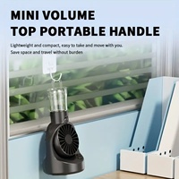 Mini humidificateur de bureau USB en gros d'usine, mini ventilateur cadeau 800 mAh, 4 niveaux de vitesse, ventilateur rafraîchissant à brume d'eau pour bureau, voiture