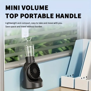 Factory Wholesale Mini USB Desktop <b>Humidifier</b> 800mAh Mini Gift Fan 4 Levels Speed Water Mist Cooling Fan for Desktop Office Car - Product Image 6