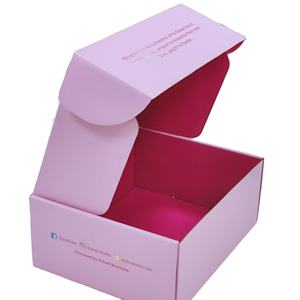Enveloppe ondulée couleur rose boîte d'emballage cosmétique recyclable grande boîte d'expédition de cadeaux de vêtements avec logo - Product Image 2