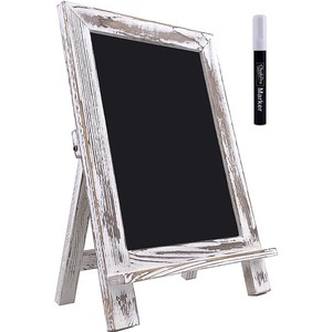Pizarra de madera de 35,5x24x1cm, color blanco quemado, estilo moderno y sencillo para el hogar, bar, publicidad, tablero de escritura y dibujo - Product Image 5