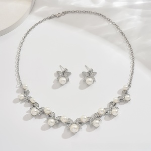 Cheap Price for Silver <b>Pearl</b> Jewelry <b>Set</b> Custom Design for Wedding Jewelry <b>Sets</b> <b>Necklace</b> 2 Pcs <b>Set</b> <b>Earring</b> <b>Necklace</b> - Product Image 1