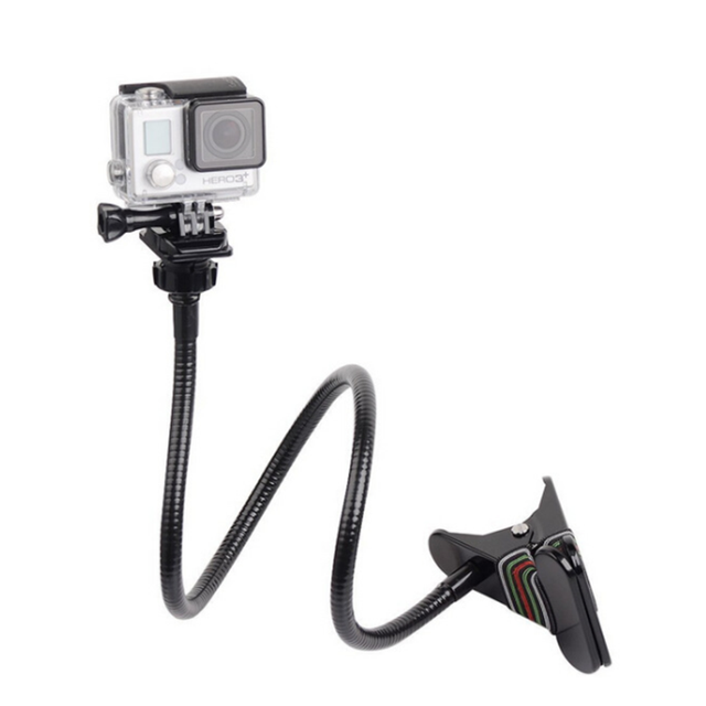 Adjustable Long Arm Clip Stand Jaw Camera Clamp Bracket with Flexible Gooseneck Desktop Goose Neck Cell Webcam Holder