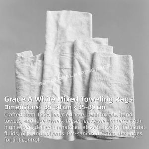 Trapos de Limpieza Industriales 100% Algodón, Trapos Blancos Reciclados, Sin Manchas, Absorbentes, para Limpieza - Product Image 2