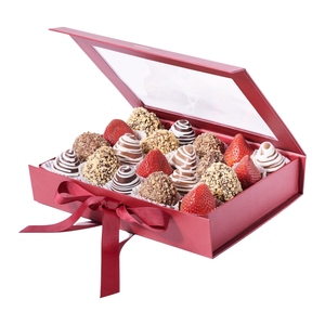 Customised Boxes Kraft Cardboard Bonbon Chocolate Food Packaging Rigid Gift Paper Box For Chocolate Candy With Clear Window