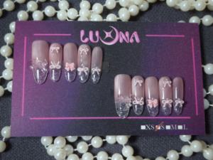 <span class=keywords><strong>Ongles</strong></span> artificiels en ABS, 10 pièces, faits à la main, motif cœur rose Chakra, cristal étincelant, pour la guérison, à presser - Product Image 1
