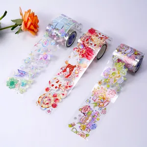 사용자 정의 인쇄 접착 Washi 테이프 점보 롤 마스킹 다채로운 마스킹 금박 로고 Kawaii 종이 Washi 테이프