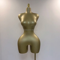 Mannequin de présentation de corps supérieur, modèle féminin, taille plus, en cuir mat doré, avec des hanches larges, style brésilien, Guangzhou HOT