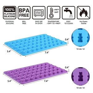 Trong Kho BPA Miễn Phí Tùy Chỉnh 50 Khoang <span class=keywords><strong>Silicone</strong></span> Khuôn Mẫu Mini Gấu Hình Dạng Gummy Jelly Kẹo Khuôn Sô Cô La Khuôn - Product Image 5
