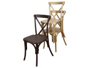 Chaises de mariage durables en résine à l'aspect bois, style ferme classique, avec dossier croisé, pour fêtes, banquets en extérieur, événements, restauration, cuisine, villa