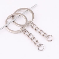Anneau porte-clés plat en métal vierge de 30 mm avec chaîne pour accessoires de porte-clés – Prix abordable
