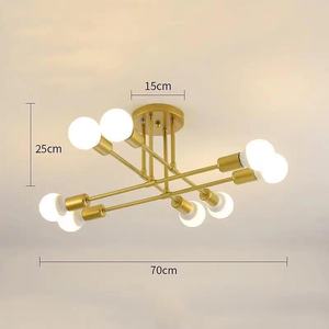 Moderne industrielle LED-Halbeinbauleuchte aus Eisen, schwarze dekorative Deckenlampe für Schlafzimmer, Wohnzimmer, Zuhause - Product Image 2