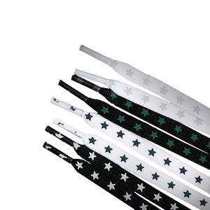 새로운 홀로그램 반사 별 신발끈 플랫 스니커즈 양면 반사 신발끈 어린이 성인 유니섹스 발광 신발끈 - Product Image 1