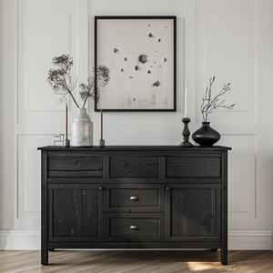 Mueble de Salón de Estilo Clásico Moderno, Mueble Auxiliar de Madera con Seis Cajones - Product Image 4