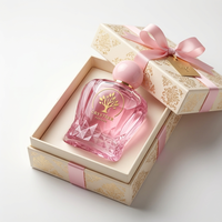 Bouteille en verre pour parfum femme, conteneur cosmétique, emballage pulvérisateur à sertir, design personnalisé, étiquette personnalisée OEM/ODM, rose, rectangulaire, 30/50 ml