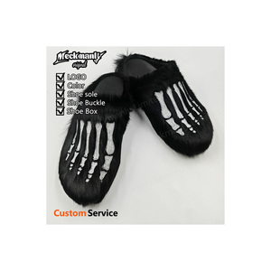 รองเท้าแตะแฟชั่นลำลองขนนุ่มปี 2026 กันลื่น อุ่นสบายสำหรับฤดูหนาว คุณภาพสูง รองเท้าแตะใส่ในบ้านแบบขนนุ่มสั่งทำพิเศษสำหรับฤดูหนาว - Product Image 1