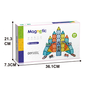 ELI TOYS Juego de 59 Piezas de Bloques de Construcción Magnéticos de Alta Calidad, Juguetes Educativos para Niños, Bloques Magnéticos 3D - Product Image 3