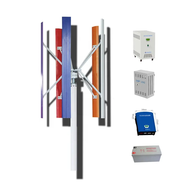 Système d'énergie hybride solaire éolienne 1kw 2kw 3kw 5kw 10kw Générateur d'éolienne verticale à prix compétitif