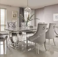 Vendita calda mobili per la casa piano in marmo tavolo da pranzo telaio in acciaio inox tavolo da pranzo